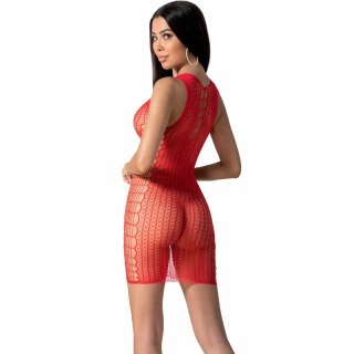 Passion BS097 Czerwone bodystocking siateczkowe, elastyczne, uniwersalne