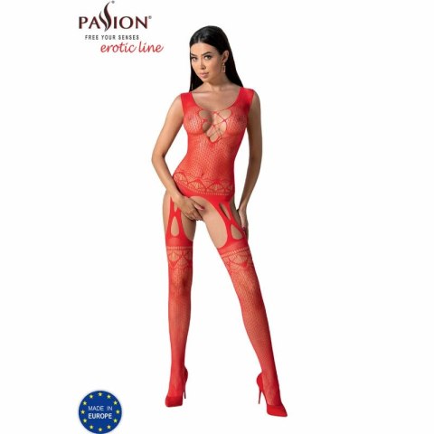 Passion BS099 Czerwone Bodystocking Jednoczęściowe Uniwersalne