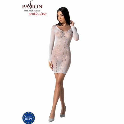 Passion BS101 białe bodystocking siateczkowe, jeden rozmiar