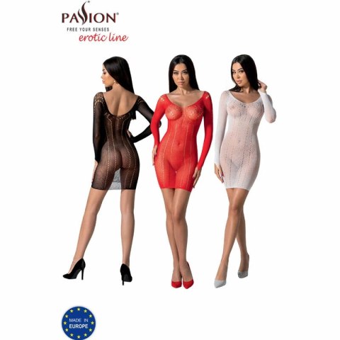 Passion BS101 białe bodystocking siateczkowe, jeden rozmiar