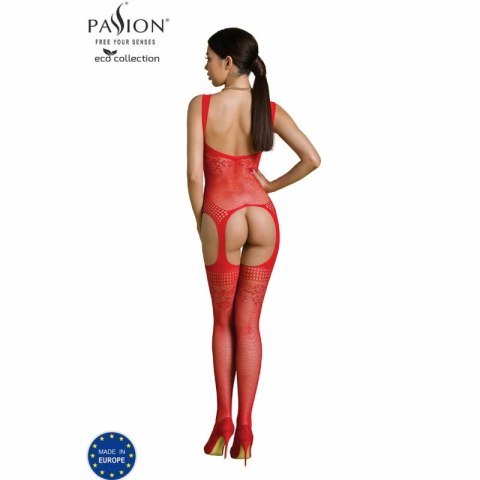 Passion ECO BS008 Bodystocking Czerwony, Ekologiczny, Uniwersalny