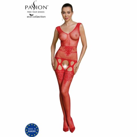 Passion Eco Collection Bodystocking BS014 czerwony ekologiczny one size