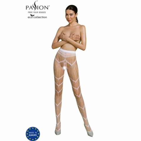 Passion Eco Collection Bodystocking ECO S006 biały - ekologiczne body z recyklingu, uniwersalny rozmiar