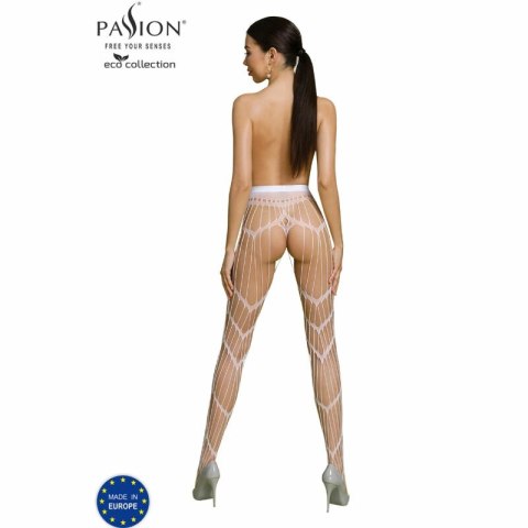 Passion Eco Collection Bodystocking ECO S006 biały - ekologiczne body z recyklingu, uniwersalny rozmiar