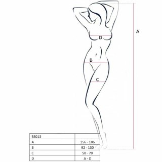 Passion BS013 Bodystocking biały, siateczkowy, uniwersalny rozmiar