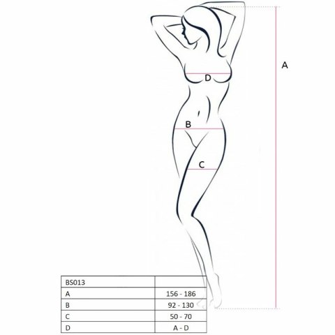 Passion BS013 kabaretkowa bodystocking czarna uniwersalna