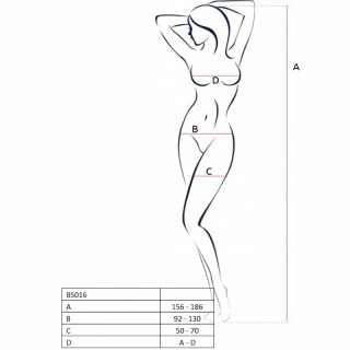 Passion BS016 biała bodystocking z koronkowym wykończeniem one size