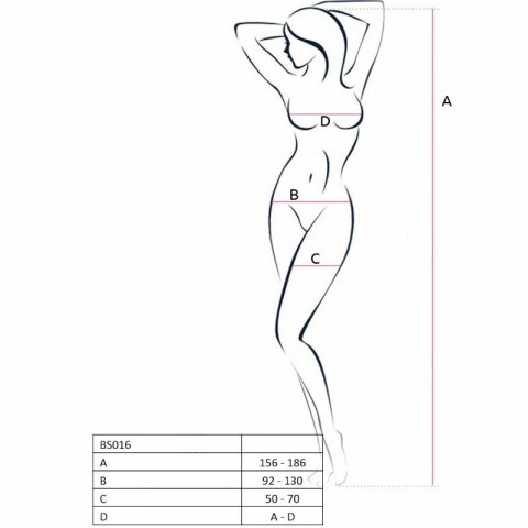 Passion BS016 biała bodystocking z koronkowym wykończeniem one size