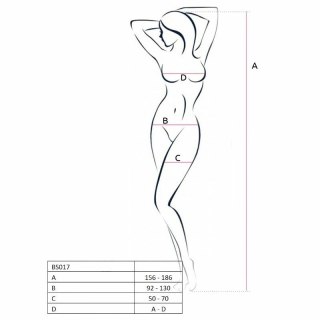 Passion BS017 Bodystocking biała koronkowa kabaretka uniwersalna