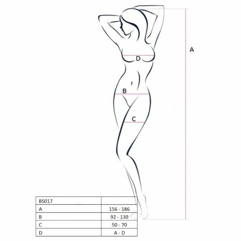 Passion BS017 Bodystocking biała koronkowa kabaretka uniwersalna