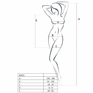 Passion BS025 Bodystocking biała sukienka kabaretka one size