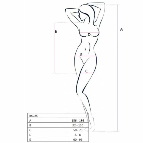 Passion BS025 Bodystocking biała sukienka kabaretka one size