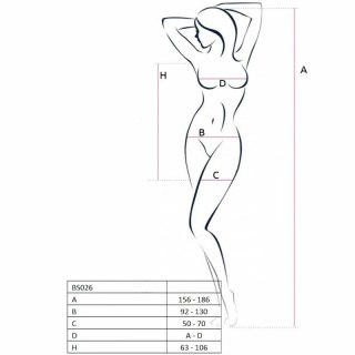 Passion BS026 Bodystocking biała sukienka kabaretka jeden rozmiar