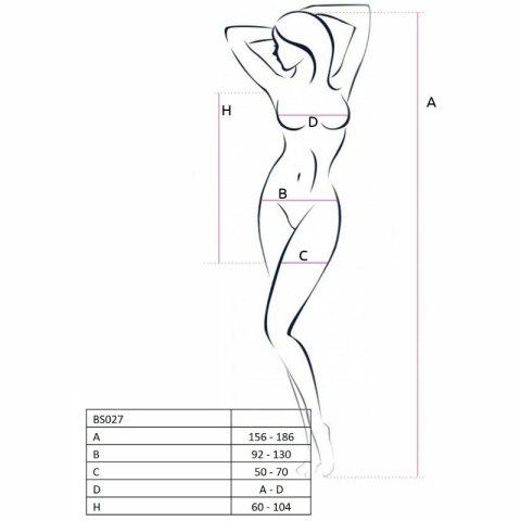 Passion BS027 Bodystocking Biała Sukienka Kabaretka One Size