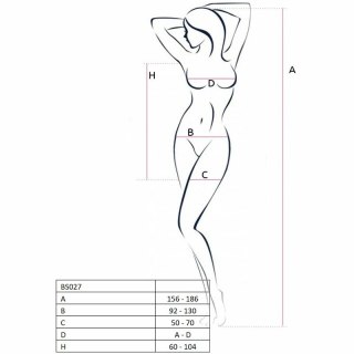 Passion BS027 czarna sukienka kabaretka bodystocking one size