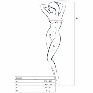 Passion BS032 bodystocking kabaretka czarny uniwersalny rozmiar