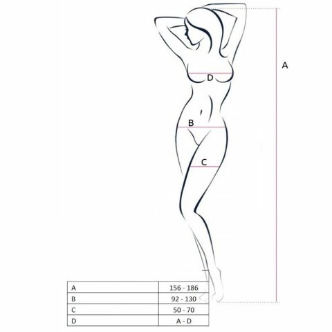 Passion BS057 bodystocking biały, kabaretka, jeden rozmiar