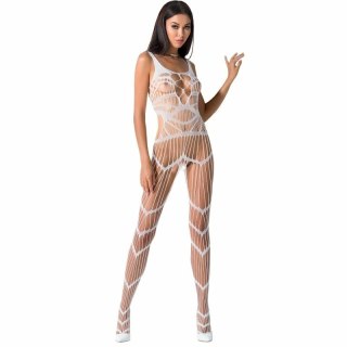 Passion BS058 Bodystocking biała kabaretka, jeden rozmiar