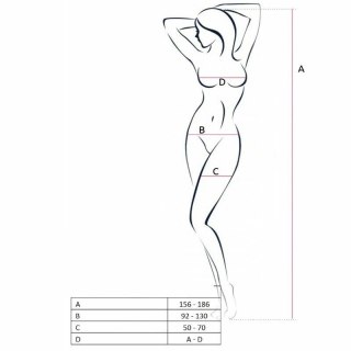 Passion BS062 Bodystocking czerwony kabaretkowy, haft, uniwersalny