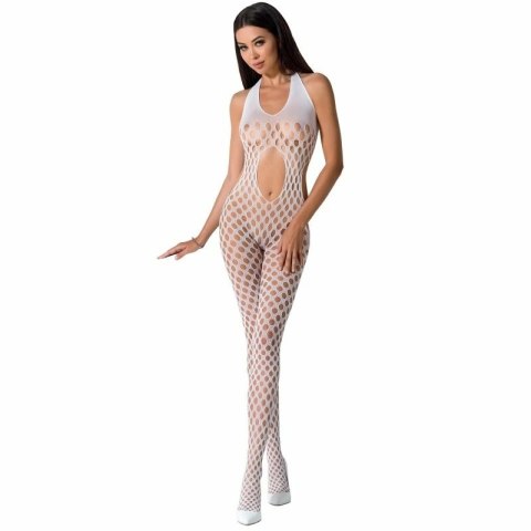 Passion BS065 Bodystocking Koronka Przezroczysty Biały Uniwersalny