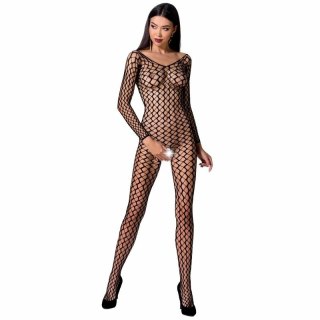 Passion BS068 bodystocking damski czarny z koronką one size