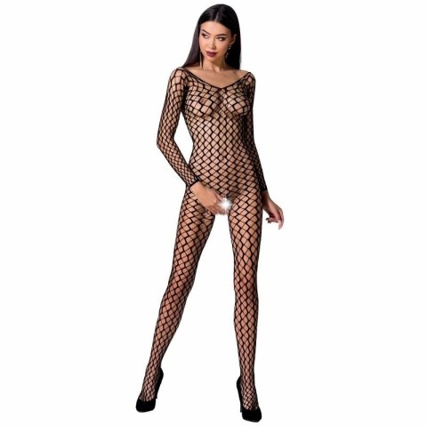 Passion BS068 bodystocking damski czarny z koronką one size