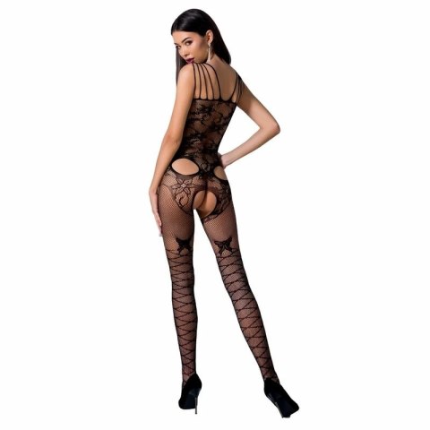 Passion BS076 Bodystocking damski, koronkowy, czarny, uniwersalny