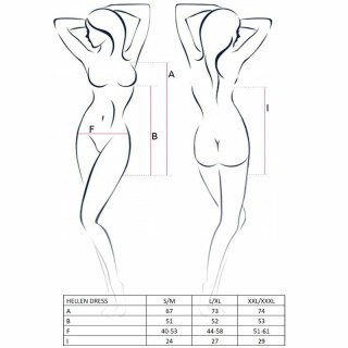 Passion Hellen komplet sukienka i stringi czarny rozmiar L/XL