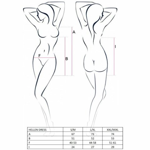 Passion Hellen komplet sukienka i stringi czarny rozmiar L/XL