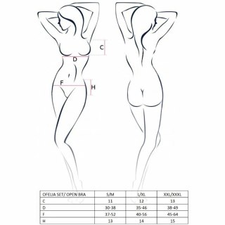 Passion Ofelia komplet bielizny damskiej L/XL biały, 3-częściowy