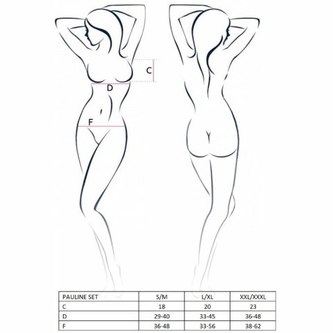 Passion Pauline komplet bielizny 3-częściowy czarny S/M