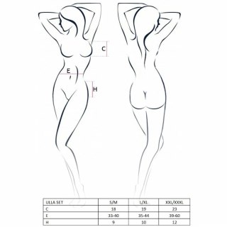 Passion Ulla - damski komplet bielizny 3-częściowy, czarny, L/XL