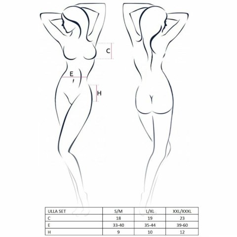 Passion Ulla - damski komplet bielizny 3-częściowy, czarny, L/XL