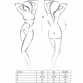 Passion Zoe Komplet Damski Top i Stringi Czarny L/XL