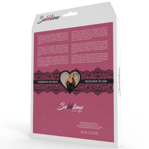 Subblime Zestaw Bielizny Damskiej S/M - Biustonosz i Pas do Pończoch, Czarny