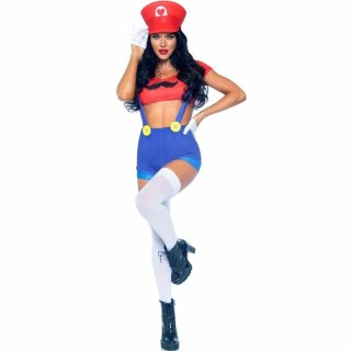 Leg Avenue Kostium Mario Bros Czerwony/Niebieski M - Komplet 3-częściowy