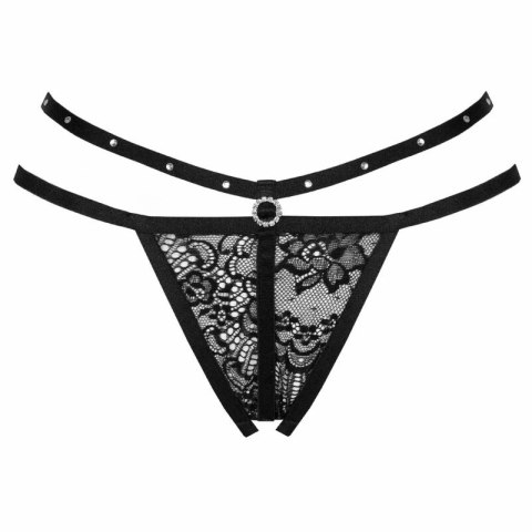 Livco Corsetti Fashion Nomade stringi czarne z ozdobną koronką