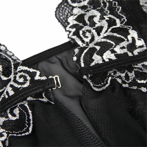 Subblime Babydoll L/XL - Tiulowa tkanina i koronka, czarna