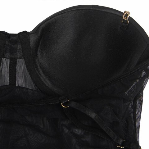 Subblime Body Czarny S/M z Metalowymi Łańcuszkami i Fiszbina