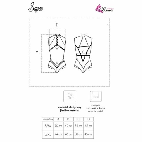 LivCo Corsetti Sagen LC 90694 Body czarne L/XL elegancka siateczka