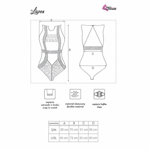 Livco Corsetti Fashion Lixpen LC 90612 Body czarny L/XL z koronką