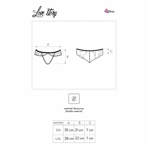 Livco Corsetti Fashion Love Story figi bezszwowe z koronką L/XL czarne