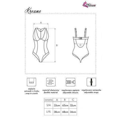 Livco Corsetti Kreame LC 90546 - Czarne body z tiulu i koronek