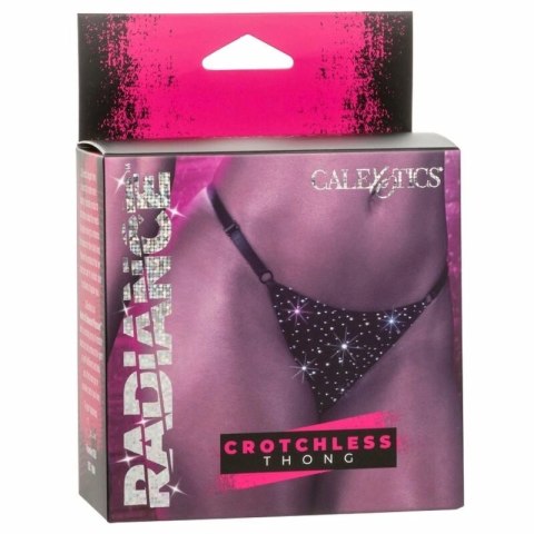 CalExotics Radiance Stringi bez kroka, regulowane, czarne z kryształkami