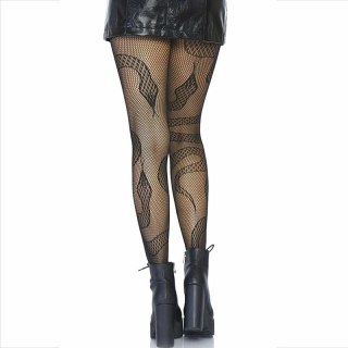 Leg Avenue Pończochy Kabaretki Czarny Wzor Wężowy One Size