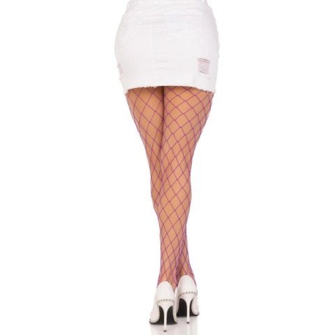 Leg Avenue rajstopy Diamond fioletowe szeroka siatka One Size