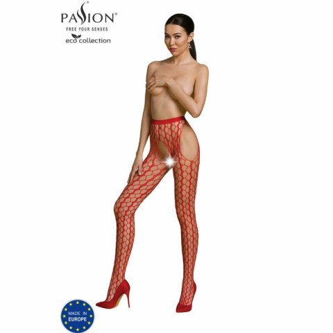 Passion Eco Collection Bodystocking Eco S007 czerwony, ekologiczny materiał, uniwersalny