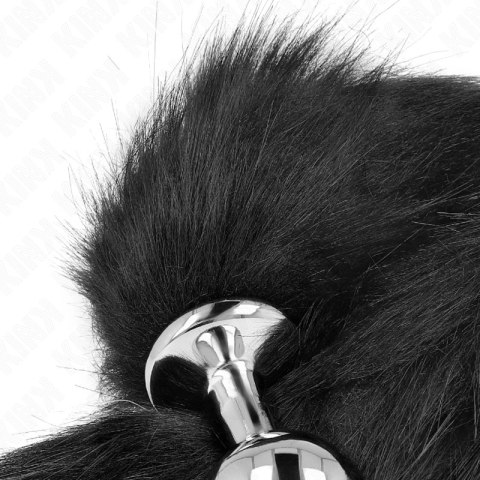 KINK Korek analny M z czarnym ogonem syntetycznym 40 cm silikonowy