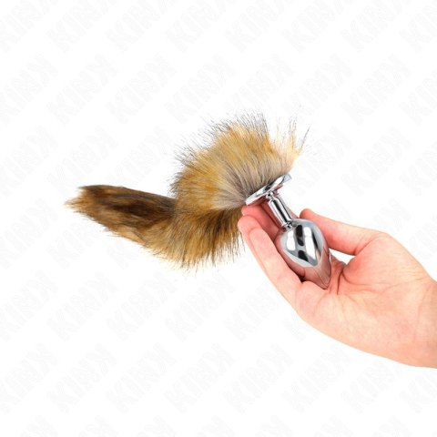 KINK Korek anatomiczny L z syntetycznym ogonem 40 cm brązowy 10x4 cm