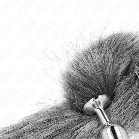 KINK Korek anatomiczny z syntetycznym ogonem S szary 7x3cm 40cm